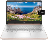 HP 14'' HD Laptop, Intel 4-Core CPU, 16GB RAM, 192GB (64+128), Win 11, Rose Gold picture