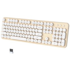 Colorful Wireless Bluetooth Keyboard (White Milk-Tea) picture