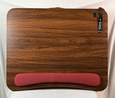 Sofia + Sam Memory Foam Lap Desk w/USB Light Tested Works Burgundy Wood Handle picture