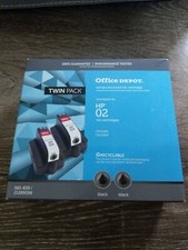 Compare To HP 02 Black Ink Cartridge 2 Pk Office Depot 565-839,C8721WN Remanufac picture