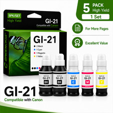 GI-21 5-Pack Refill Ink Bottles for Canon MegaTank G3270 G3260 G4280 G3272 picture