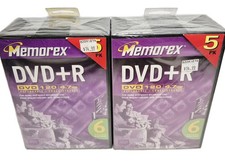 10 Memorex DVD-R 4.7 GB, Two 5 Packs 120 Min Video Recordable DVD Discs & Case  picture