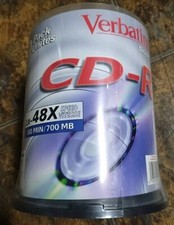 New Sealed Verbatim 94554 700MB 52x CD-R Disc - Pack of 100 picture