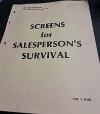 VINTAGE RARE MOTOROLA 1982 SCREENS FOR SALESPERSONS SURVIVAL  picture
