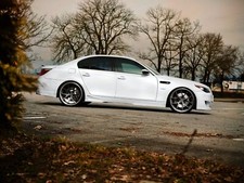 Cars white tuning bmw m5 Desk Mat Stitched picture