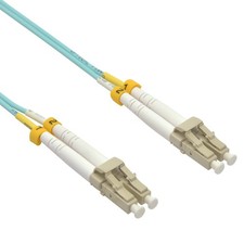 20 Pack of 8m LC/UPC-LC/UPC OM3 Multimode Duplex OFNR 2.0mm Aqua Fiber Optic Pat picture