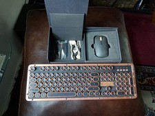 wireless illuminated azio retro classic keyboard and mouse picture
