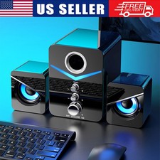 USB Wired Computer Speakers Surround Sound System LED for Desktop PC Laptop picture