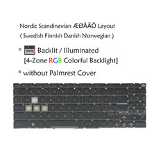 NE Nordic Keyboard For MSI Pulse 15 / 17 B13V B13VFK B13VGK MS-1585, RGB Backlit picture
