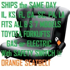 Toyota FORKLIFT Seat FORK LIFT TRUCK wit SAFETY SWITCH ORANGE SEAT BELT SEATBELT picture