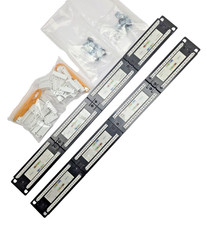 Monoprice 7253 24 Port Cat6 Patch Panel, 110 Type (568 A/B Compatible) Lot of 2. picture