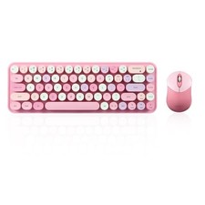 Perixx PERIDUO-802PK Bluetooth Wireless Mini Keyboard and Mouse Set Retro Round picture