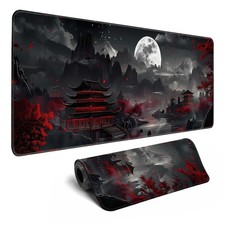 31.5x11.8 Inch Japanese Desk Mat Riverside Full Moon Large Gaming Mousepad XL picture
