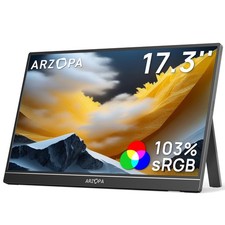 ARZOPA 17.3 Portable Monitor, 1080P FHD 103 sRGB IPS Gaming Monitor Laptop Mo... picture