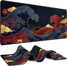 Japanese Great Wave Mouse Pad XL-Extended Gaming Desk Mat (31.5 x 15.7 in) picture