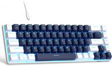 Portable 60% Mechanical Gaming Keyboard, MK-Box LED Compact 68 Keys Blue/White picture