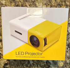 MEER Mini LCD Projector Portable HDMI USB AV Remote Yellow/White 1080p picture