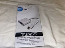ONN ONA17AV052 Mini DisplayPort to VGA Adapter Mini DP to VGA Display White picture