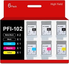 PFI-102 Ink Tank Cartridges Compatible PFI102 for IPF500 IPF510 IPF600 (6 Pack) picture