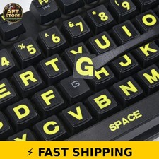DAMMOMKO 2PCS English Keyboard Stickers Large Print for Laptop PC picture