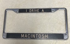 Vintage Macintosh Apple PC License Plate Frame 1980’s/1990’s Super Rare Original picture