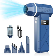 Dzaki Compressed Air Duster & Vacuum 2-In-1, 140000RPM Electric Air Duster, 4-Ge picture