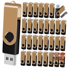 100-Pack USB Flash Drives Bulk  USB 2.0 Thumb Drive,Gold 2GB 100PCS-Gold picture