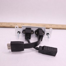 Composite Video and RCA Stereo Audio Pass Through Wall Plate 1-Gang Brushed Alum picture