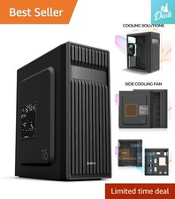 T6 Black Mid Tower ATX PC Case with 120mm Fan & Mesh Design for Optimal Cooling picture