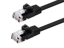 Cat5e Ethernet Patch Cable RJ45 FlatStranded 350Mhz UTP Copper 30AWG 7ft Black picture