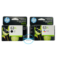 GENUINE 2-PACK HP 63XL Black & Tri-Color Ink OFFICEJET 3832 3833 4654 SEALED BOX picture