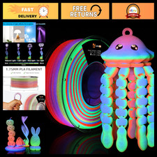 Glow in the Dark 3D Printer Filament, Luminous Rainbow, 1KG, High-Quality Materi picture