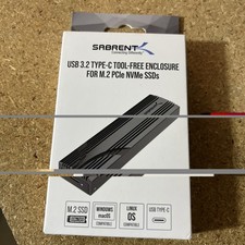 Sabrent USB 3.2 Type-C NVMe Enclosure Tool-Free for M.2 PCIe SSDs NEW SEALED picture