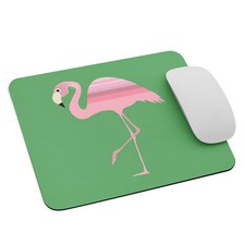 Tropical Flamingo Green and Pink Mouse Pad Desk Accessory picture