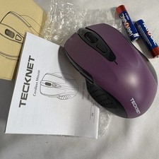 TECKNET M003 Cordless Optical Mouse Purple Ergonomic USB Receiver picture