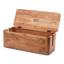 Large Cable Management Box - Acacia Wood - Cable Organizer Box and Power Stri... picture