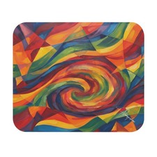 Colorful Abstract Swirl Mouse Pad | Vibrant Geometric Art picture