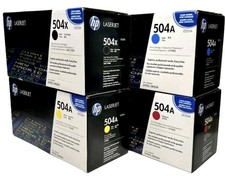 Genuine Hp 504A Toner Cartridges (1 FULL Set) CE250A CE251A CE252A CE253A picture