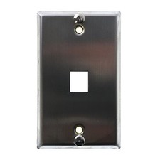 Stainless Steel Wall Phone Jack Plate QuickPort Compatible Leviton 304 Finish picture