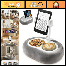 Tablet Pillow Stand for Bed, 360° Rotating Holder, Soft Gray Cushion Support picture