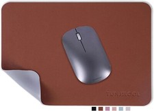 Leather Mouse Pad Rectangle Computer Laptop Home and Office 12x21 Non-slip Brown picture