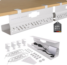 Under Desk Cable Management Tray No Drill – Wire Management - Cord Organizer – H picture
