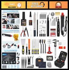 142Pcs 3D Printer Tool Kit - Rotary Tool, Heat Gun, Nozzle, Deburring Tools & Ca picture