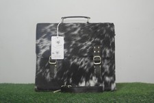 Handcrafted Western Style Hair on Hide Laptop Bag in Genuine Cowhide Leather picture