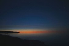 Landscape sunset water starry night stars low Custom Gaming Mat Desk picture
