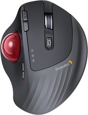 ProtoArc EM01 NL Red Ball Wireless Trackball Mouse, Rechargeable Thumb Control picture