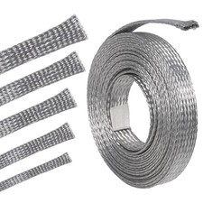 Tinned Copper Braid Metal Cable Shielding Sleeve Ground Straps Interference Wire picture