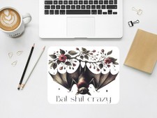 Funny Bat Mouse,  Polyester Fabric | Rubber Base | Customizable | 9.6X7.9 In picture