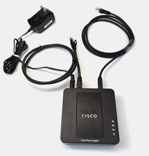 Cisco SPA112 2 Port Phone Adapter W/AC-ADAPTER ***FREE SHIPPING *** NEW CABLES * picture