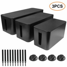 Cables Management Storage Box Set 3 Size Power Strips Cable Socket Organizer Box picture